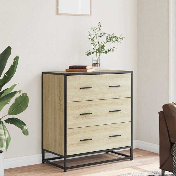 vidaXL Sideboard Sonoma oak Engineered wood, metal Medium Sideboard