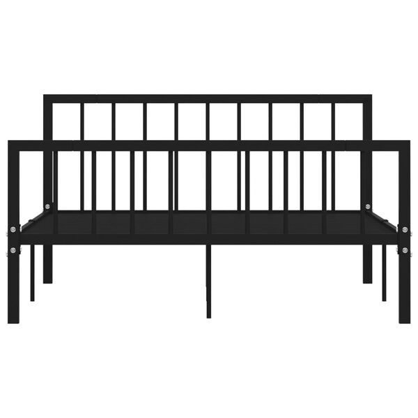 vidaXL Bed Frame Black Metal Double Durable Bed Frame Rectangular