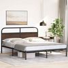 vidaXL Bed Frame Brown Oak Steel, Engineered Wood King Bed Frame