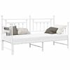 vidaXL Daybed Frame with Headboard White 29.5" x 74.8" Steel