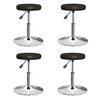 vidaXL Dining Chair Set of 4 Black Faux leather, Chromed steel