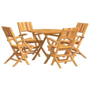 vidaXL Garden Dining Set Teak Solid teak wood Medium Foldable