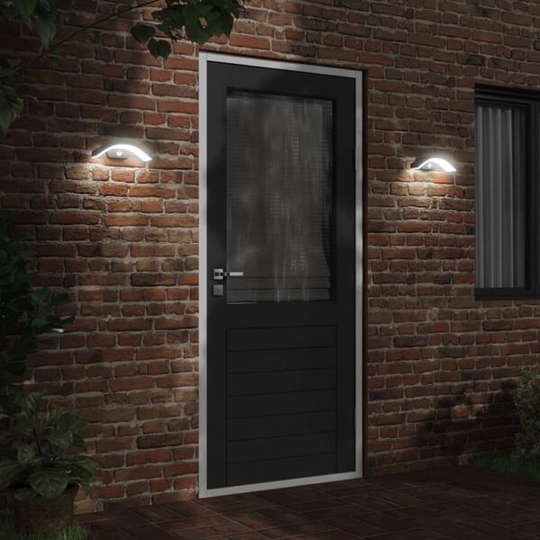 vidaXL Outdoor LED Wall Light Set of 2 Black