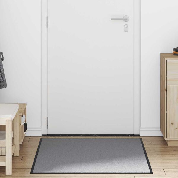 vidaXL Doormat Grey Polypropylene and PVC 35.4 x 59.1 in Doormat