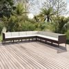 vidaXL Garden Lounge Set Brown, Cream White
