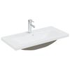 vidaXL Sink Cabinet With Basin Smoked oak, White Engineered wood, Ceramic