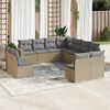vidaXL Garden Sofa Set Beige PE rattan Large Modular Garden Sofa Set