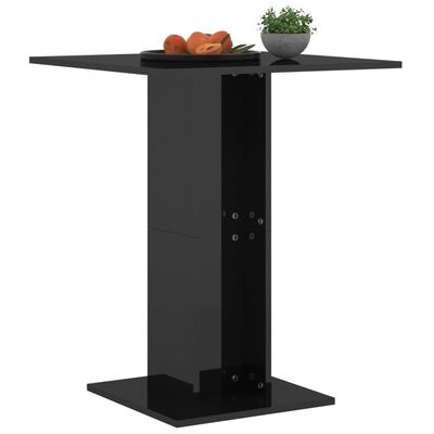 vidaXL Bistro Table High Gloss Black 23.6"x23.6"x29.5" Chipboard