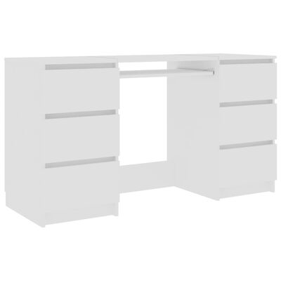 vidaXL Writing Desk White 55.1"x19.7"x30.3" Engineered Wood