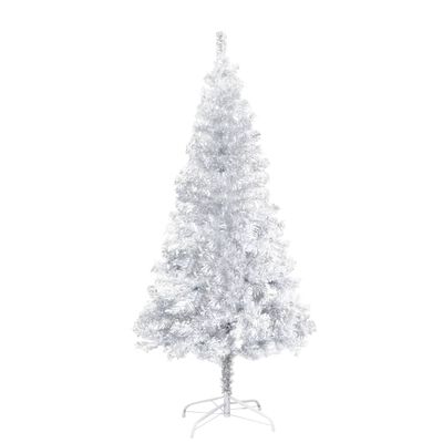 vidaXL Artificial Christmas Tree with Stand Silver 59.1" PET