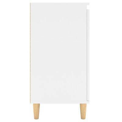 vidaXL Sideboard with Solid Wood Legs White 23.6"x13.8"x27.6" Engineered Wood