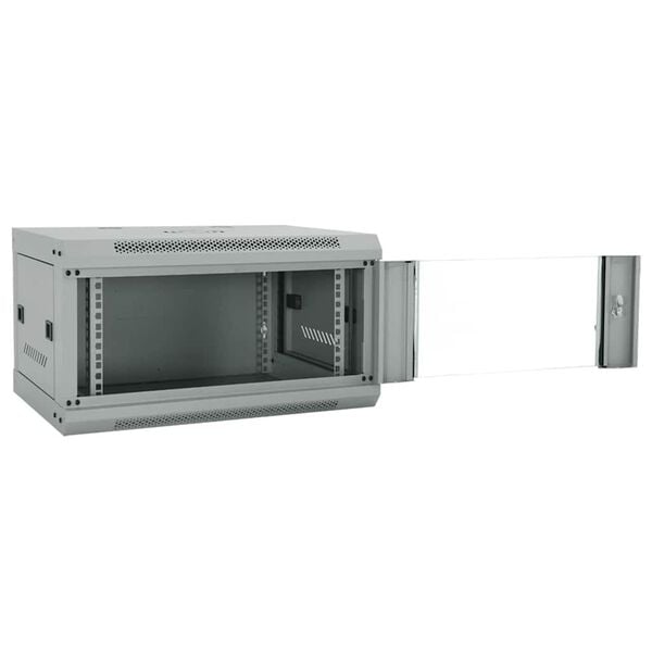 vidaXL Network Cabinet Grey 23.62 x 17.72 x 13.78 in Steel