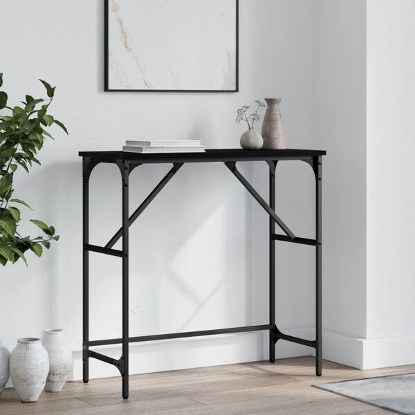 vidaXL Console Table Black Engineered wood, Metal