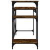 vidaXL Desk Smoked Oak Engineered Wood, Iron Medium Desk Rectangular