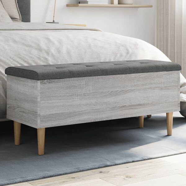 vidaXL Storage Bench Grey Sonoma