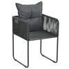 vidaXL Dining Set Black PVC rattan, Glass, Powder-coated steel Medium