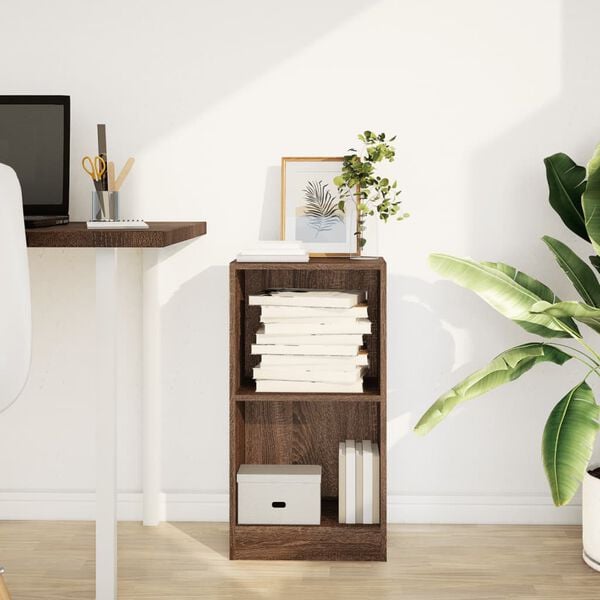 vidaXL Bookcase Brown Oak Engineered Wood Compact Bookcase Rectangular