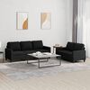vidaXL Sofa Set Black Polyester, Metal, Textilene, Plywood