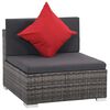 vidaXL Rattan Sofa Set Grey PE rattan Large Weather-resistant materials