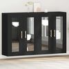 vidaXL Wall Cabinets 2 pcs Black Oak 27.36 x 13.39 x 35.43 in