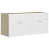 vidaXL Bathroom Furniture Set White and sonoma oak Engineered wood, acrylic