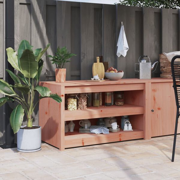 vidaXL Outdoor Kitchen Cabinet Natural wood Solid Douglas Wood Medium