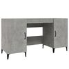 vidaXL Desk Concrete Gray Engineered Wood Large Desk Rectangular
