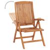 vidaXL Reclining Patio Chairs with Cushions 4 pcs Solid Teak Wood