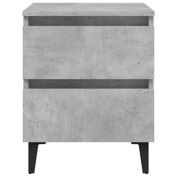 vidaXL Bed Cabinet Concrete Grey Engineered Wood 15.7x13.8x19.7 in