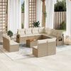 vidaXL Garden Sofa Set Beige PE rattan Large Modular Garden Sofa Set