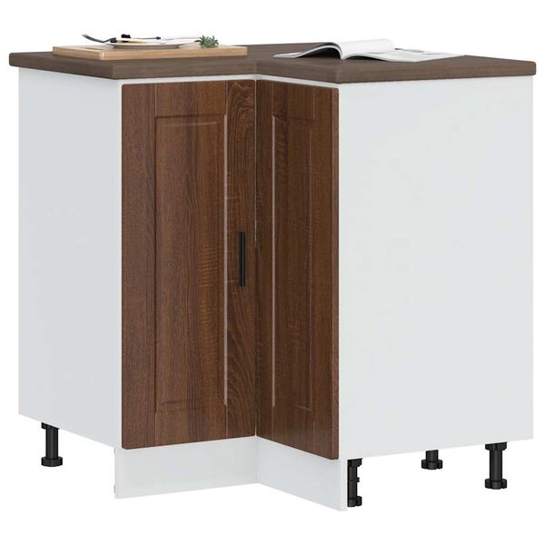 vidaXL Kitchen Corner Base Cabinet Brown Oak Engineered Wood Large
