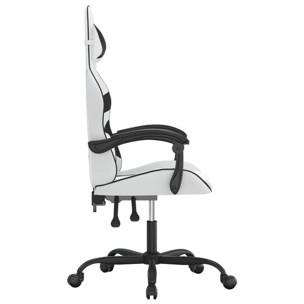 vidaXL Gaming Chair White and Black Faux Leather