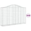 vidaXL Arched Gabion Baskets 30 pcs 78.7"x11.8"x47.2"/55.1" Galvanized Iron