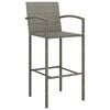 vidaXL Garden Bar Set Grey PE rattan, powder-coated steel, tempered glass