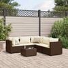 vidaXL Patio Lounge Set Brown PE rattan 6-piece Modular Stylish