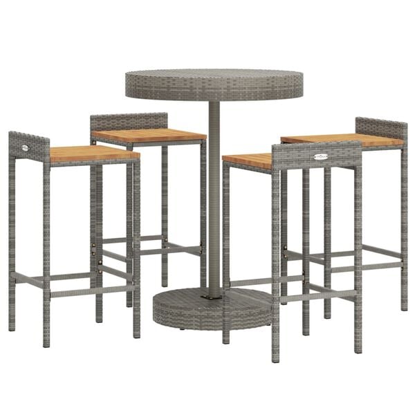 vidaXL Garden Bar Set Grey