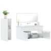vidaXL Bathroom Furniture Set High Gloss White Engineered wood, Acrylic