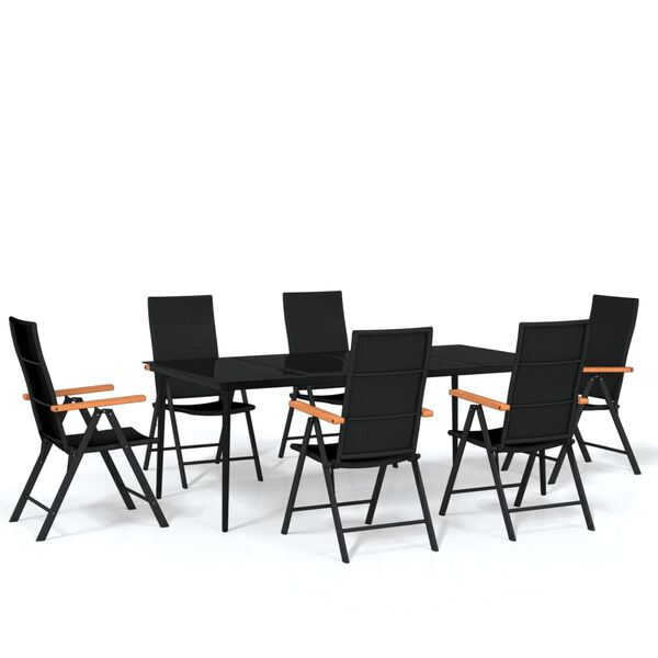 vidaXL Garden Dining Set Black
