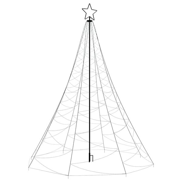 vidaXL Christmas Tree with Metal Post 500 LEDs Colorful 10 ft