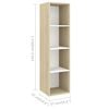 vidaXL TV Cabinet Set White and Sonoma Oak Engineered Wood Wall Mounting