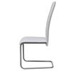 vidaXL Dining Chair Set of 4 White Faux leather, steel Standard Tough
