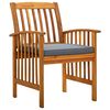vidaXL Patio Dining Chairs 3 pcs with Cushions Solid Acacia Wood