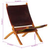 vidaXL Relaxing Chair Dark brown Goat leather, Solid acacia wood Medium