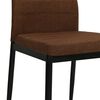 vidaXL Dining Chair Set of 4 Brown Polyester fabric, Metal Standard