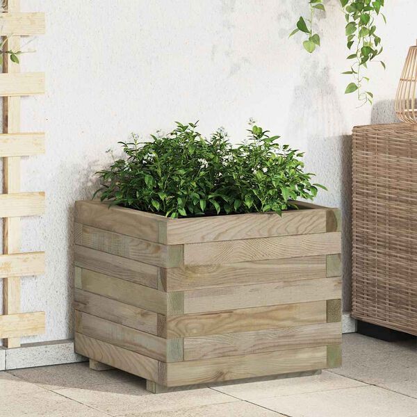 vidaXL Raised Bed Green Treated Pine Wood Medium Durable Rustic