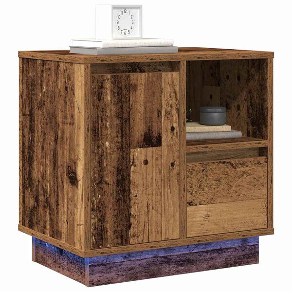 vidaXL Bedside Cabinet 2 pcs Old Wood 19.69 x 13.58 x 19.69 in
