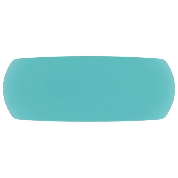 vidaXL Luxury Wash Basin Round Matt Light Green 15.7x5.9" Ceramic