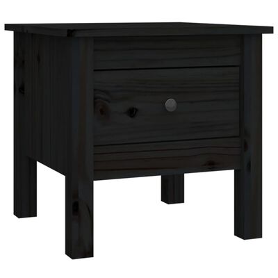vidaXL Side Tables 2 pcs Black 15.7"x15.7"x15.4" Solid Wood Pine