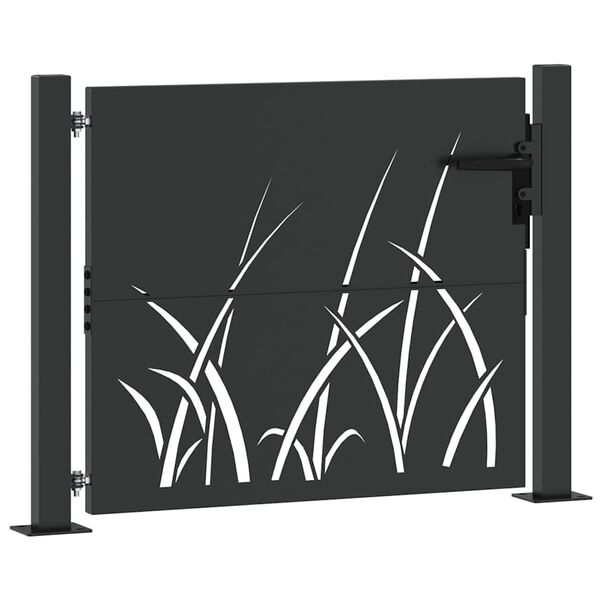 vidaXL Garden Gate 41.3x41.3" Corten Steel Grass Design