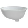 vidaXL Bathroom Sink White 18.5x15.4x8.3" Oval Ceramic